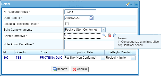 Valutazione Esiti Analitici